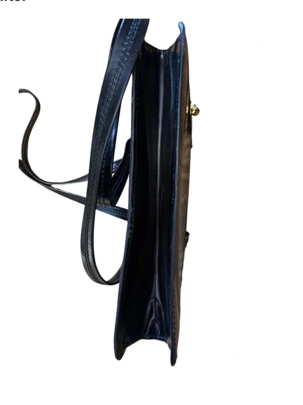 Vintage Gucci Black Leather Mini Tote Bag Italy Minimalist Y2K - Picture 4 of 10